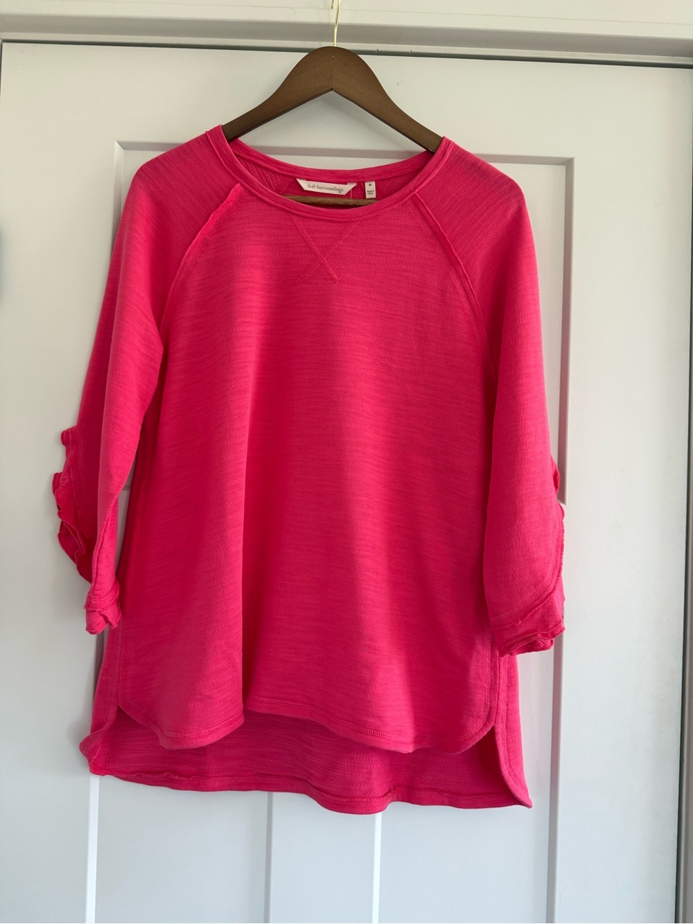NWT Soft Surroundings "In the Pink" Slub Knit Raglan Thermal. Medium